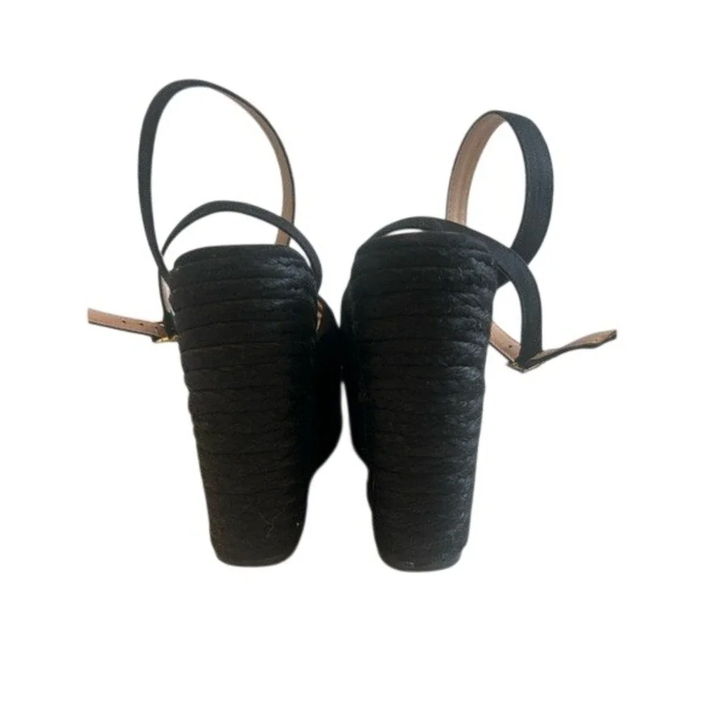Lilas Black Wedge Platform Sandals Womens Size 5‎